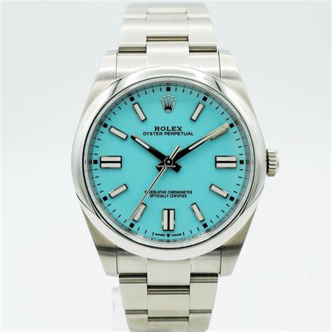 rolex oyster perpetual tiffany blue chrono24